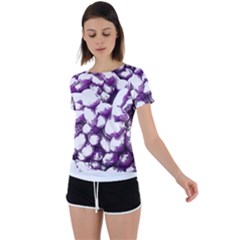 Grapes T- Shirt Purple Grapes Photo T- Shirt Back Circle Cutout Sports Tee by maxcute