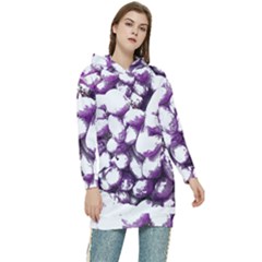 Grapes T- Shirt Purple Grapes Photo T- Shirt Women s Long Oversized Pullover Hoodie by maxcute