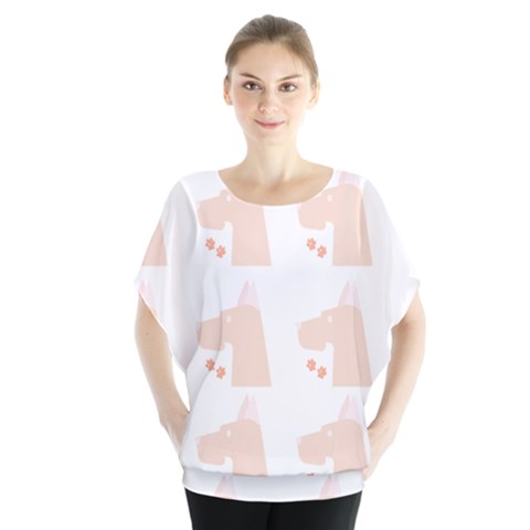 Great Dane Dog Pattern T- Shirt Great Dane Dog Pattern T- Shirt Batwing Chiffon Blouse by maxcute