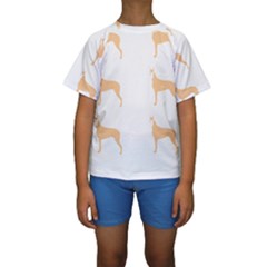 Great Dane T- Shirt Great Dane Dog - Brown - Pattern T- Shirt Kids  Short Sleeve Swimwear by maxcute