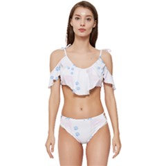 Great Dane T- Shirt Great Dane Dog Pattern T- Shirt Ruffle Edge Tie Up Bikini Set	