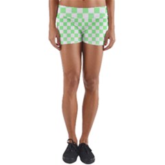 Green Checker T- Shirt Green Checker T- Shirt Yoga Shorts by maxcute