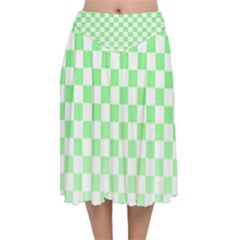 Green Checker T- Shirt Green Checker T- Shirt Velvet Flared Midi Skirt