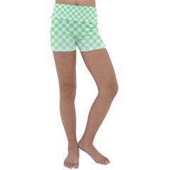 Green Checker T- Shirt Green Checker T- Shirt Kids  Lightweight Velour Yoga Shorts by maxcute