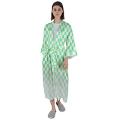 Green Checker T- Shirt Green Checker T- Shirt Maxi Satin Kimono by maxcute