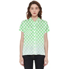 Green Checker T- Shirt Green Checker T- Shirt Short Sleeve Pocket Shirt by maxcute