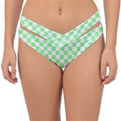 Green Checker T- Shirt Green Checker T- Shirt Double Strap Halter Bikini Bottom by maxcute