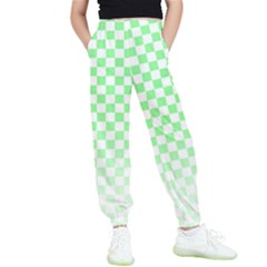 Green Checker T- Shirt Green Checker T- Shirt Kids  Elastic Waist Pants by maxcute