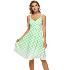 Green Checker T- Shirt Green Checker T- Shirt Sleeveless Tie Front Chiffon Dress