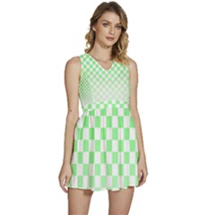 Green Checker T- Shirt Green Checker T- Shirt Sleeveless High Waist Mini Dress