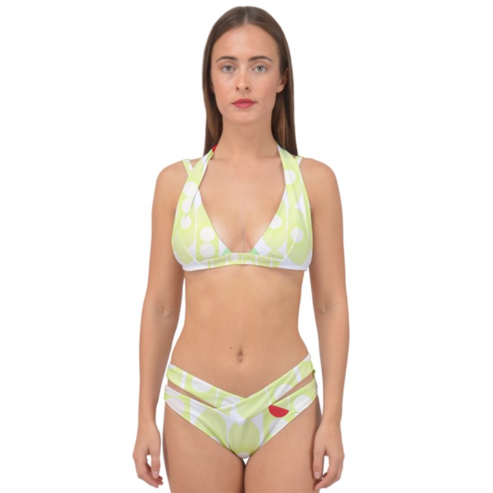 Green Peas T- Shirt Pea Pods T- Shirt Double Strap Halter Bikini Set