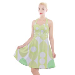 Green Peas T- Shirt Pea Pods T- Shirt Halter Party Swing Dress  by maxcute