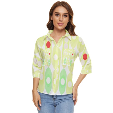 Green Peas T- Shirt Pea Pods T- Shirt Women s Quarter Sleeve Pocket Shirt by maxcute