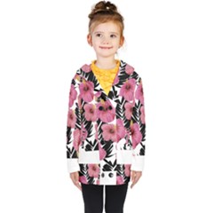 Hawaii T- Shirt Hawaian Floral Pattern T- Shirt Kids  Double Breasted Button Coat by maxcute