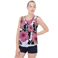 Hawaii T- Shirt Hawaian Floral Pattern T- Shirt Bubble Hem Chiffon Tank Top by maxcute