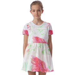 Hawaii T- Shirt Hawaii Akahai Pattern T- Shirt Kids  Short Sleeve Pinafore Style Dress