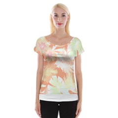 Hawaii T- Shirt Hawaii Alpha De Purple Pattern T- Shirt Cap Sleeve Top