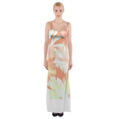 Hawaii T- Shirt Hawaii Alpha De Purple Pattern T- Shirt Thigh Split Maxi Dress