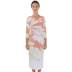 Hawaii T- Shirt Hawaii Alpha De Purple Pattern T- Shirt Quarter Sleeve Midi Bodycon Dress