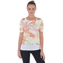 Hawaii T- Shirt Hawaii Alpha De Purple Pattern T- Shirt Shoulder Cut Out Short Sleeve Top