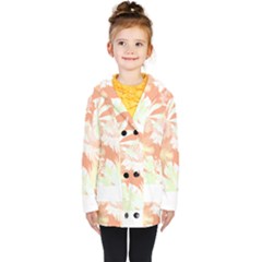 Hawaii T- Shirt Hawaii Alpha De Purple Pattern T- Shirt Kids  Double Breasted Button Coat