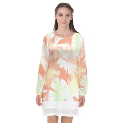 Hawaii T- Shirt Hawaii Alpha De Purple Pattern T- Shirt Long Sleeve Chiffon Shift Dress 