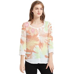 Hawaii T- Shirt Hawaii Alpha De Purple Pattern T- Shirt Chiffon Quarter Sleeve Blouse