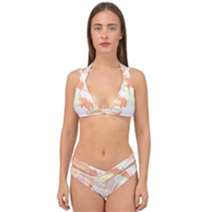 Hawaii T- Shirt Hawaii Alpha De Purple Pattern T- Shirt Double Strap Halter Bikini Set