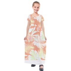 Hawaii T- Shirt Hawaii Alpha De Purple Pattern T- Shirt Kids  Short Sleeve Maxi Dress by maxcute