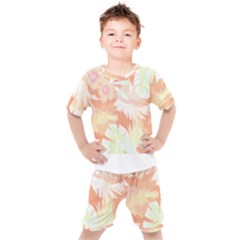 Hawaii T- Shirt Hawaii Alpha De Purple Pattern T- Shirt Kids  Tee and Shorts Set