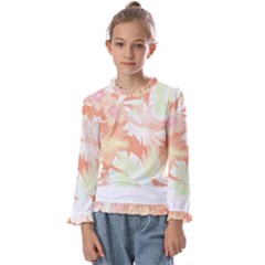 Hawaii T- Shirt Hawaii Alpha De Purple Pattern T- Shirt Kids  Frill Detail Tee