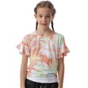 Hawaii T- Shirt Hawaii Alpha De Purple Pattern T- Shirt Kids  Cut Out Flutter Sleeves View1