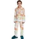 Hawaii T- Shirt Hawaii Alpha De Purple Pattern T- Shirt Kids  Long Sleeve Velvet Pajamas Set View1