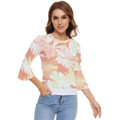 Hawaii T- Shirt Hawaii Alpha De Purple Pattern T- Shirt Bell Sleeve Top