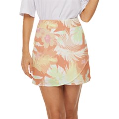 Hawaii T- Shirt Hawaii Alpha De Purple Pattern T- Shirt Mini Front Wrap Skirt