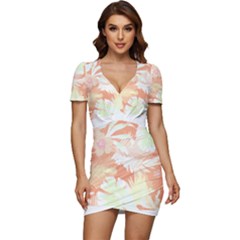 Hawaii T- Shirt Hawaii Alpha De Purple Pattern T- Shirt Low Cut Cap Sleeve Mini Dress