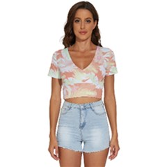 Hawaii T- Shirt Hawaii Alpha De Purple Pattern T- Shirt V-Neck Crop Top