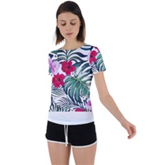 Hawaii T- Shirt Hawaii Antler Garden T- Shirt Back Circle Cutout Sports Tee by maxcute