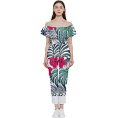 Hawaii T- Shirt Hawaii Antler Garden T- Shirt Off Shoulder Ruffle Top Jumpsuit