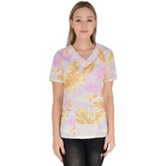 Hawaii T- Shirt Hawaii Bail Pattern T- Shirt Women s V-neck Scrub Top by maxcute