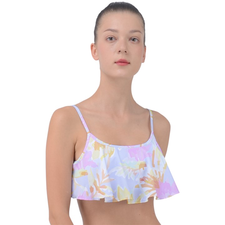 Hawaii T- Shirt Hawaii Bail Pattern T- Shirt Frill Bikini Top