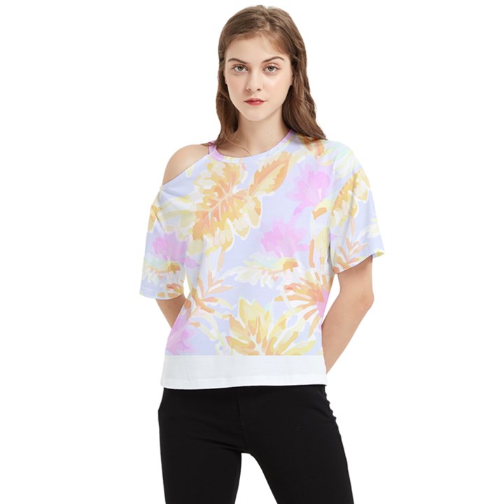 Hawaii T- Shirt Hawaii Bail Pattern T- Shirt One Shoulder Cut Out Tee