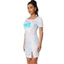 Hawaii T- Shirt Hawaii Beautiful Pattern T- Shirt Fitted Knot Split End Bodycon Dress View2