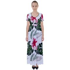 Hawaii T- Shirt Hawaii Blood Flower Garden T- Shirt High Waist Short Sleeve Maxi Dress by maxcute