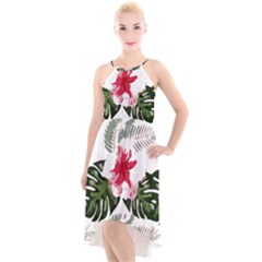 Hawaii T- Shirt Hawaii Blood Flower Garden T- Shirt High-low Halter Chiffon Dress  by maxcute