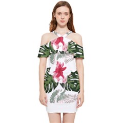 Hawaii T- Shirt Hawaii Blood Flower Garden T- Shirt Shoulder Frill Bodycon Summer Dress by maxcute