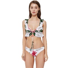 Hawaii T- Shirt Hawaii Blood Flower Garden T- Shirt Low Cut Ruffle Edge Bikini Set