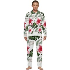 Hawaii T- Shirt Hawaii Blood Flower Garden T- Shirt Men s Long Sleeve Velvet Pocket Pajamas Set by maxcute