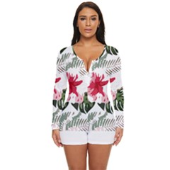 Hawaii T- Shirt Hawaii Blood Flower Garden T- Shirt Long Sleeve Boyleg Swimsuit by maxcute