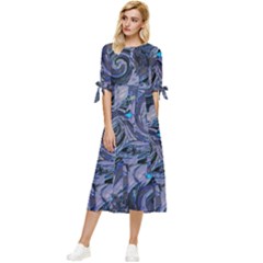 Dweeb Design Bow Sleeve Chiffon Midi Dress by MRNStudios